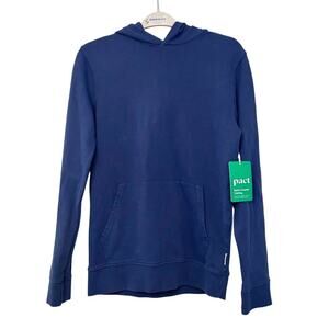 Pact Organic Cotton Navy Pullover Hoodie Men's Size Small NWT